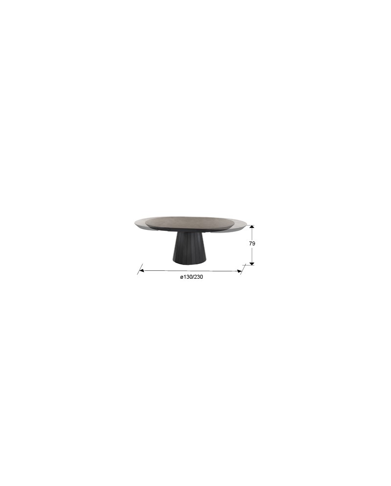KORIA -MESA COMEDOR- PIEDRA/NEGRO